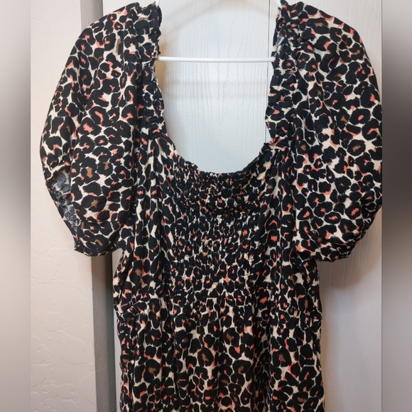 Who What Wear Square Neck Puff Sleeves Ruffle Dress Size XL Date Office Boho - Picture 7 of 12